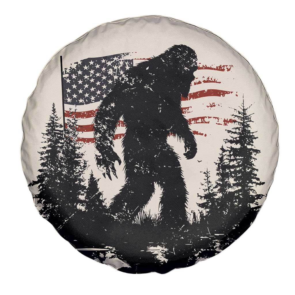 American Flag Bigfoot Spare Tire Cover Patriotic Sasquatch Retro Vintage TS02 Print Your Wear