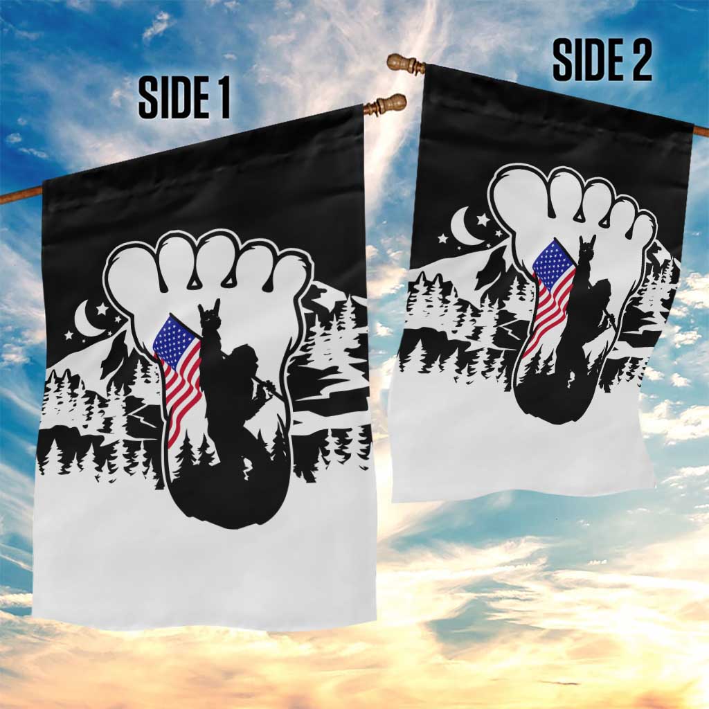 Patriotic Bigfoot Garden Flag Rocking On Sasquatch Footprint With American Flag TS02 Print Your Wear