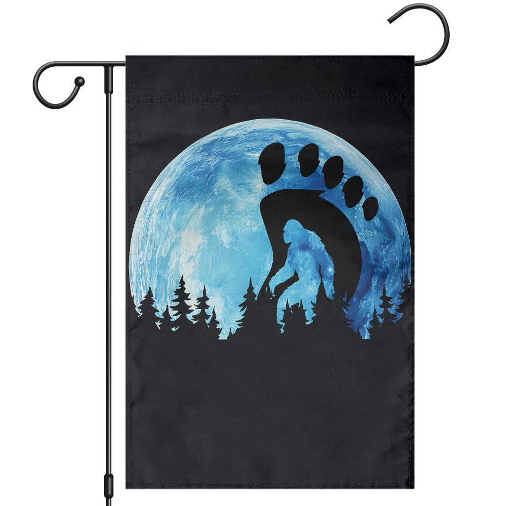 Cool Bigfoot Footprint Garden Flag Sasquatch Full Moon Forest TS02 Black Print Your Wear