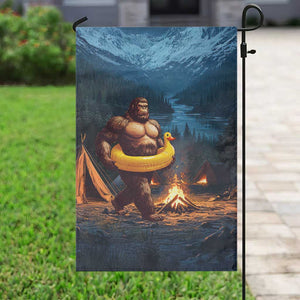 Funny Bigfoot with Duck Floatie Garden Flag Sasquatch Camping Night TS02 Print Your Wear