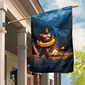Funny Bigfoot with Duck Floatie Garden Flag Sasquatch Camping Night TS02 Print Your Wear