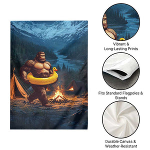 Funny Bigfoot with Duck Floatie Garden Flag Sasquatch Camping Night TS02 Print Your Wear