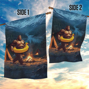 Funny Bigfoot with Duck Floatie Garden Flag Sasquatch Camping Night TS02 Print Your Wear