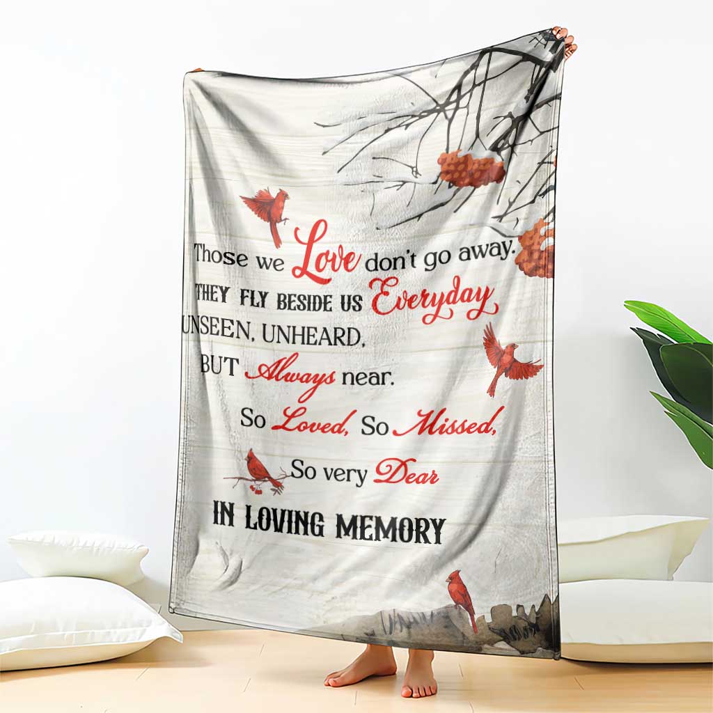 Red Cardinal Remembrance Throw Blanket In Loving Memory Memorial Spiritual Gift for Loss of a Loved One TS02 Print Your Wear