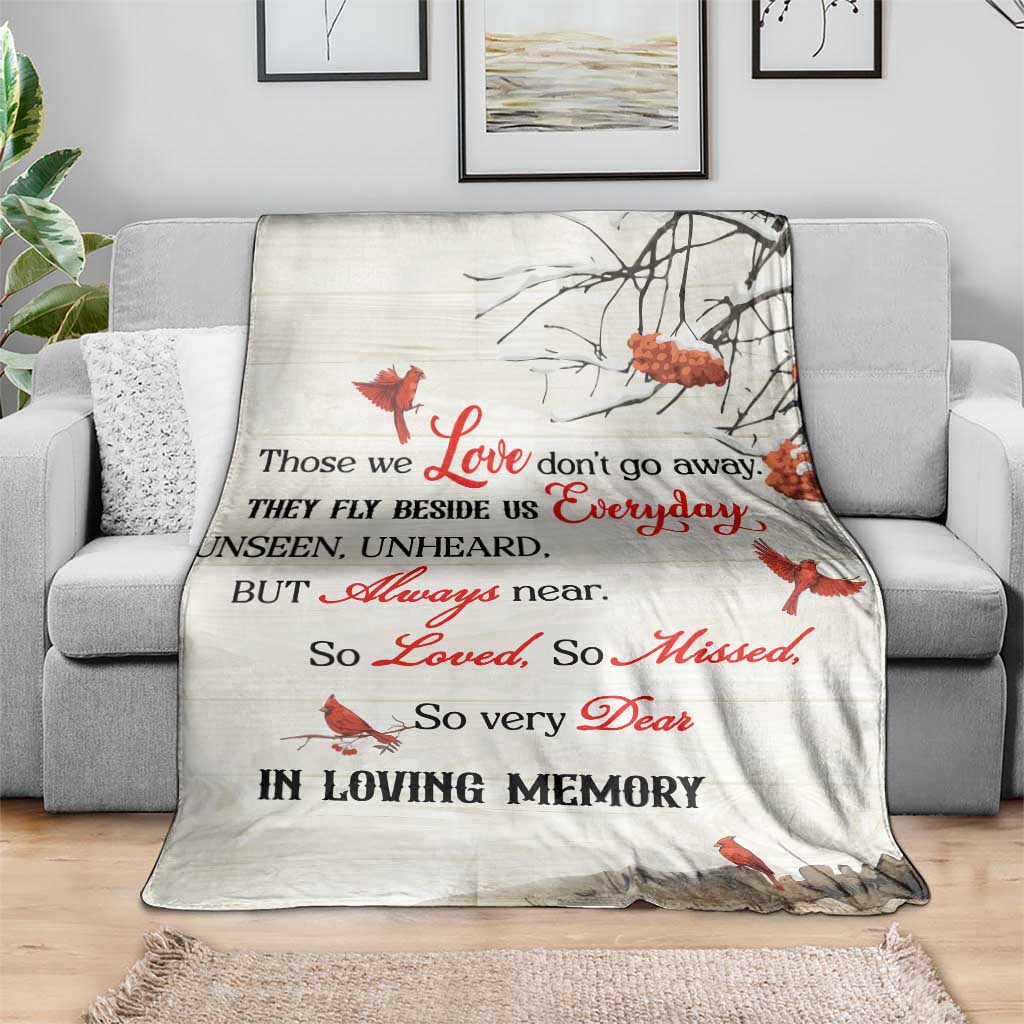 Red Cardinal Remembrance Throw Blanket In Loving Memory Memorial Spiritual Gift for Loss of a Loved One TS02 Print Your Wear