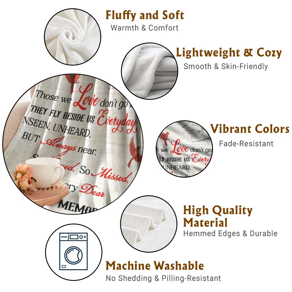 Red Cardinal Remembrance Throw Blanket In Loving Memory Memorial Spiritual Gift for Loss of a Loved One TS02 Print Your Wear