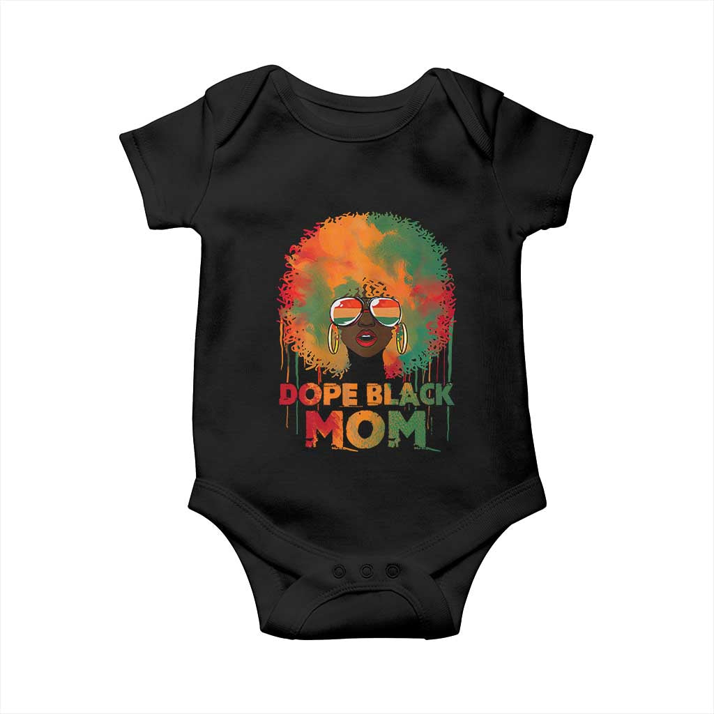 Dope Black Mom Baby Onesie Proud Afro Melanin Woman Mother's Day Gift TS02 Black Print Your Wear