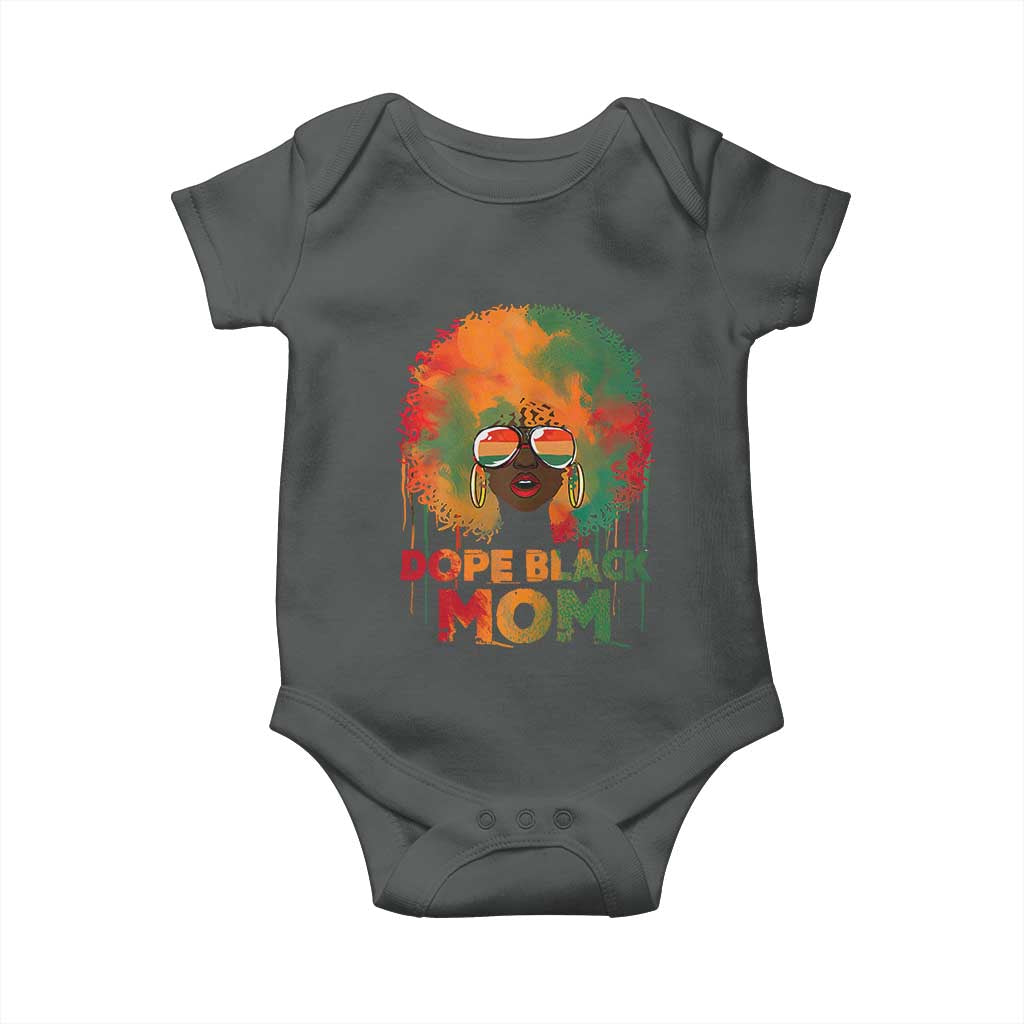 Dope Black Mom Baby Onesie Proud Afro Melanin Woman Mother's Day Gift TS02 Dark Heather Print Your Wear