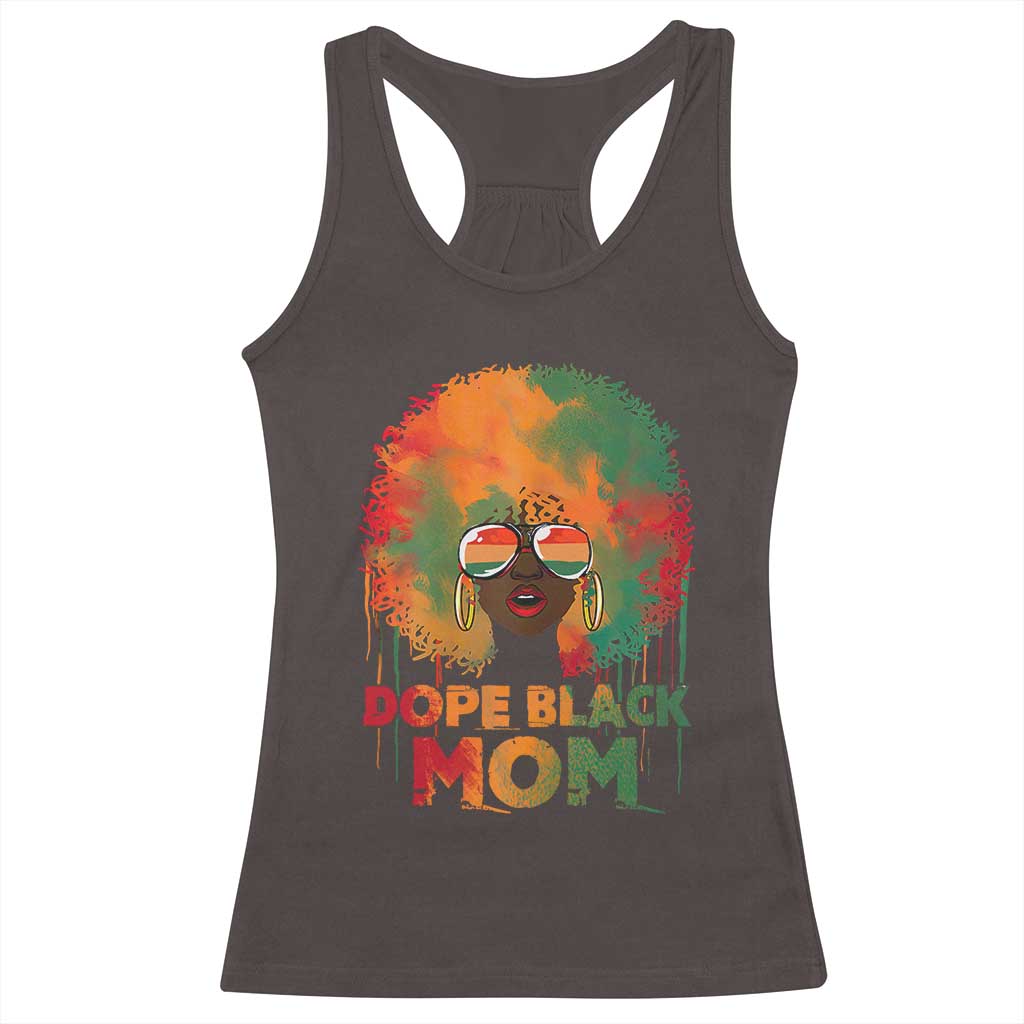 Dope Black Mom Racerback Tank Top Proud Afro Melanin Woman Mother's Day Gift TS02 Dark Chocolate Print Your Wear