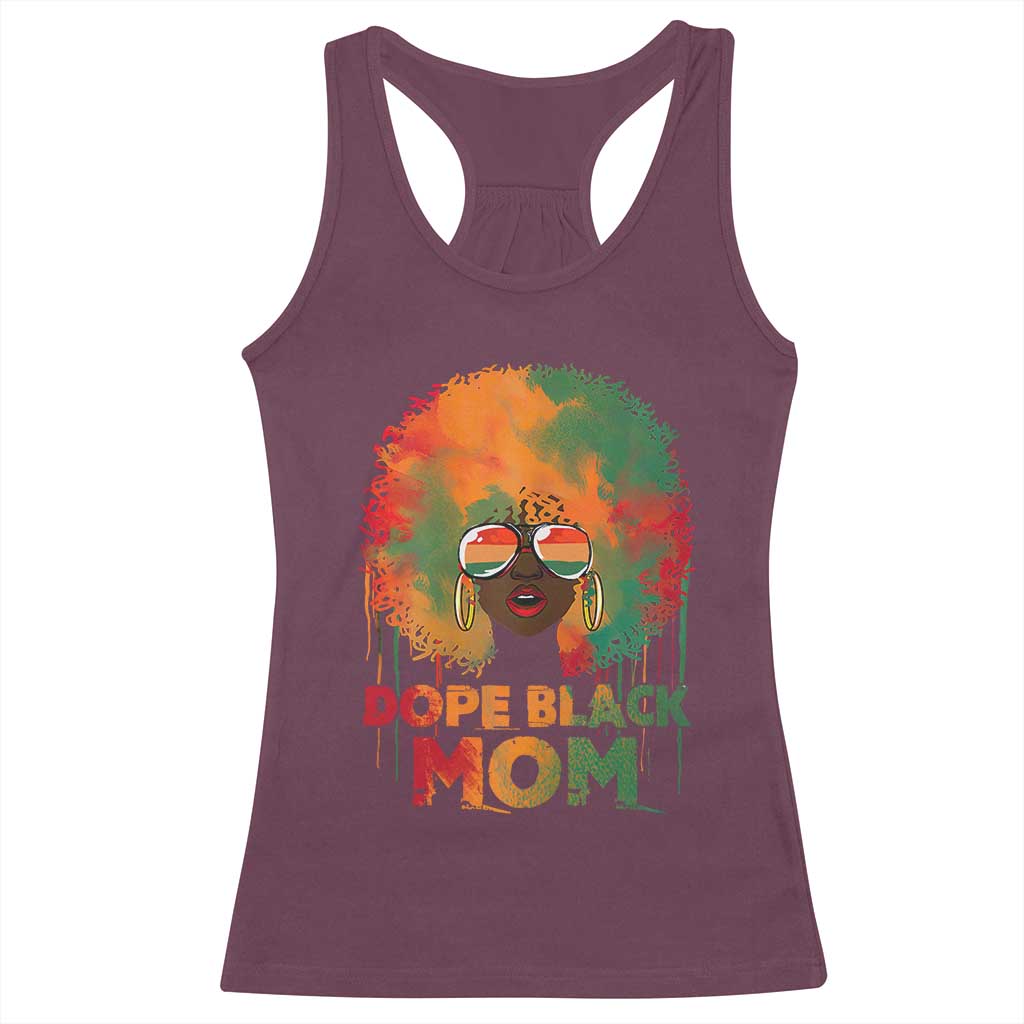 Dope Black Mom Racerback Tank Top Proud Afro Melanin Woman Mother's Day Gift TS02 Maroon Print Your Wear
