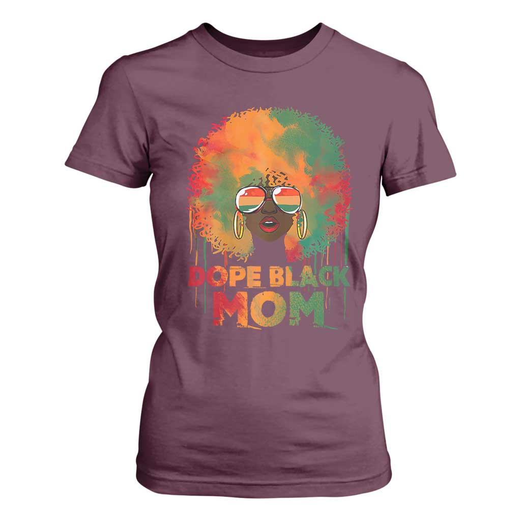 Dope Black Mom T Shirt For Women Proud Afro Melanin Woman Mother's Day Gift TS02 Maroon Print Your Wear