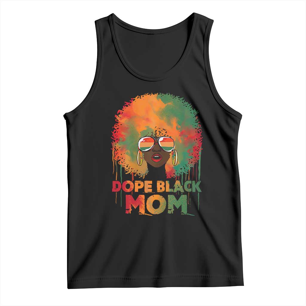 Dope Black Mom Tank Top Proud Afro Melanin Woman Mother's Day Gift TS02 Black Print Your Wear