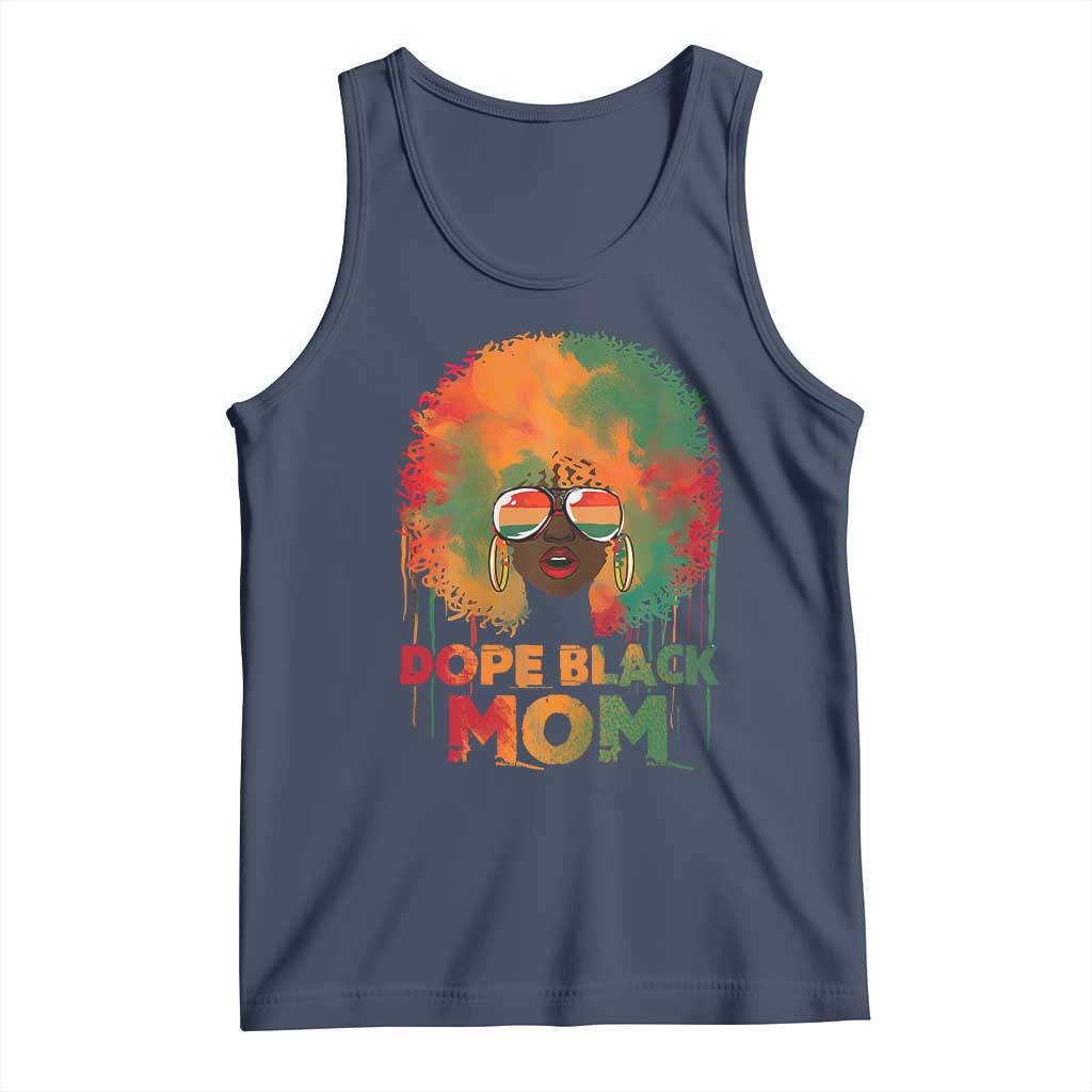 Dope Black Mom Tank Top Proud Afro Melanin Woman Mother's Day Gift TS02 Navy Print Your Wear