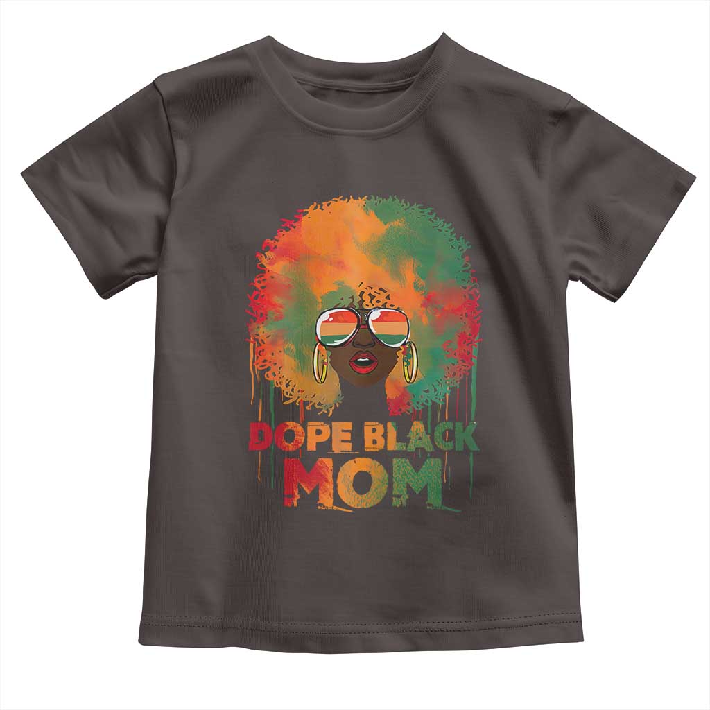 Dope Black Mom Toddler T Shirt Proud Afro Melanin Woman Mother's Day Gift TS02 Dark Chocolate Print Your Wear