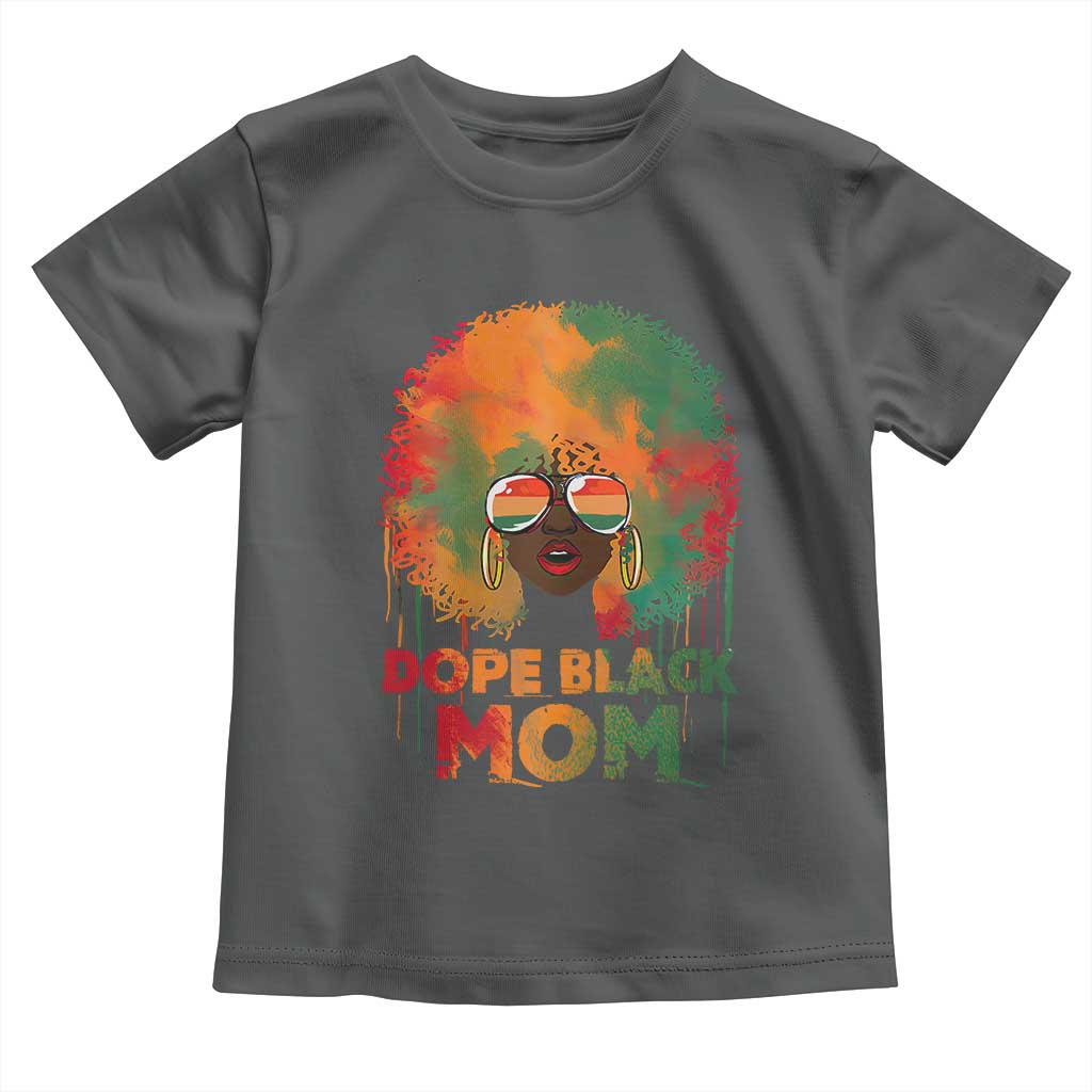 Dope Black Mom Toddler T Shirt Proud Afro Melanin Woman Mother's Day Gift TS02 Dark Heather Print Your Wear