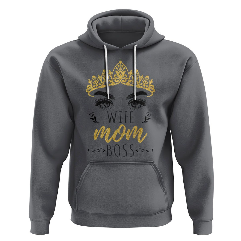 Wife Mom Boss Hoodie Women Bosses Mother's Day Gifts TS02 Charcoal Printyourwear