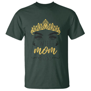 Wife Mom Boss T Shirt Women Bosses Mother's Day Gifts TS02 Dark Forest Green Printyourwear