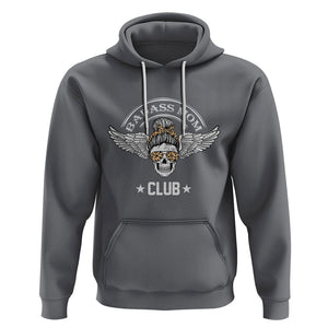 Funny Skull Messy Bun Hoodie Badass Mom Club Cool Mother's Day Gag Gifts TS02 Charcoal Printyourwear