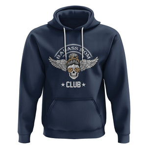 Funny Skull Messy Bun Hoodie Badass Mom Club Cool Mother's Day Gag Gifts TS02 Navy Printyourwear