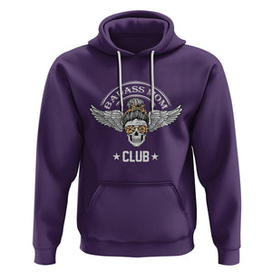 Funny Skull Messy Bun Hoodie Badass Mom Club Cool Mother's Day Gag Gifts TS02 Purple Printyourwear