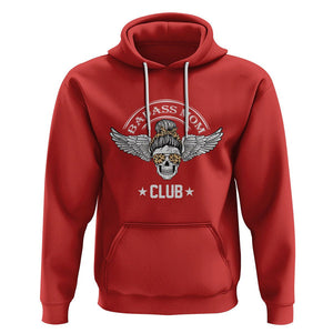 Funny Skull Messy Bun Hoodie Badass Mom Club Cool Mother's Day Gag Gifts TS02 Red Printyourwear