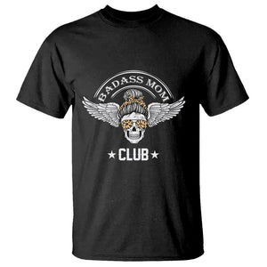 Funny Skull Messy Bun T Shirt Badass Mom Club Cool Mother's Day Gag Gifts TS02 Black Printyourwear