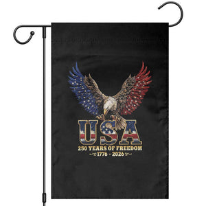 250 Years USA Majestic Bald Eagle Garden Flag American Flag Wings Patriotic Semiquincentennial 250th Anniversary TS02 Black Print Your Wear