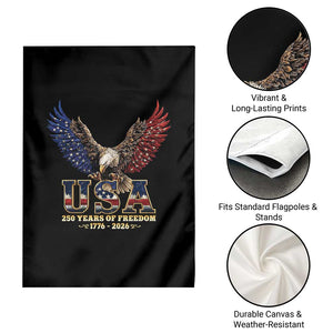 250 Years USA Majestic Bald Eagle Garden Flag American Flag Wings Patriotic Semiquincentennial 250th Anniversary TS02 Print Your Wear
