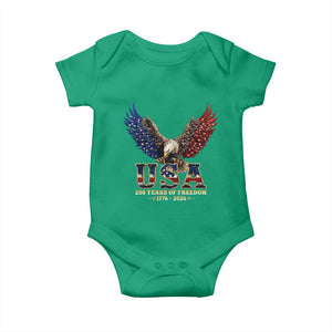 250 Years USA Majestic Bald Eagle Baby Onesie American Flag Wings Patriotic Semiquincentennial 250th Anniversary TS02 Irish Green Print Your Wear