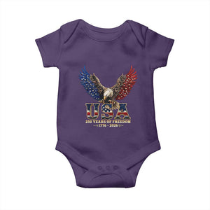 250 Years USA Majestic Bald Eagle Baby Onesie American Flag Wings Patriotic Semiquincentennial 250th Anniversary TS02 Purple Print Your Wear