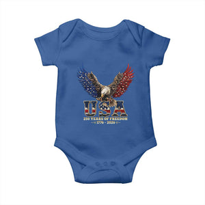 250 Years USA Majestic Bald Eagle Baby Onesie American Flag Wings Patriotic Semiquincentennial 250th Anniversary TS02 Royal Blue Print Your Wear