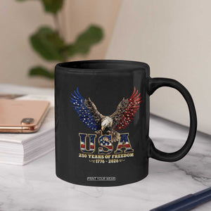 250 Years USA Majestic Bald Eagle Coffee Mug American Flag Wings Patriotic Semiquincentennial 250th Anniversary TS02 Print Your Wear