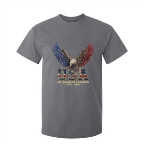 250 Years USA Majestic Bald Eagle T Shirt For Kid American Flag Wings Patriotic Semiquincentennial 250th Anniversary TS02 Charcoal Print Your Wear