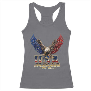 250 Years USA Majestic Bald Eagle Racerback Tank Top American Flag Wings Patriotic Semiquincentennial 250th Anniversary TS02 Charcoal Print Your Wear