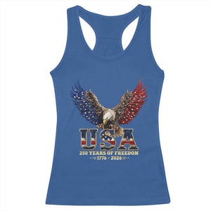 250 Years USA Majestic Bald Eagle Racerback Tank Top American Flag Wings Patriotic Semiquincentennial 250th Anniversary TS02 Royal Blue Print Your Wear