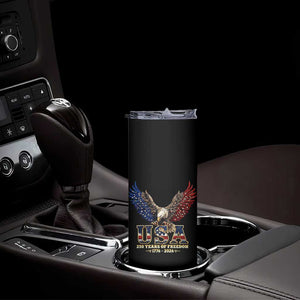 250 Years USA Majestic Bald Eagle Skinny Tumbler American Flag Wings Patriotic Semiquincentennial 250th Anniversary TS02 Print Your Wear