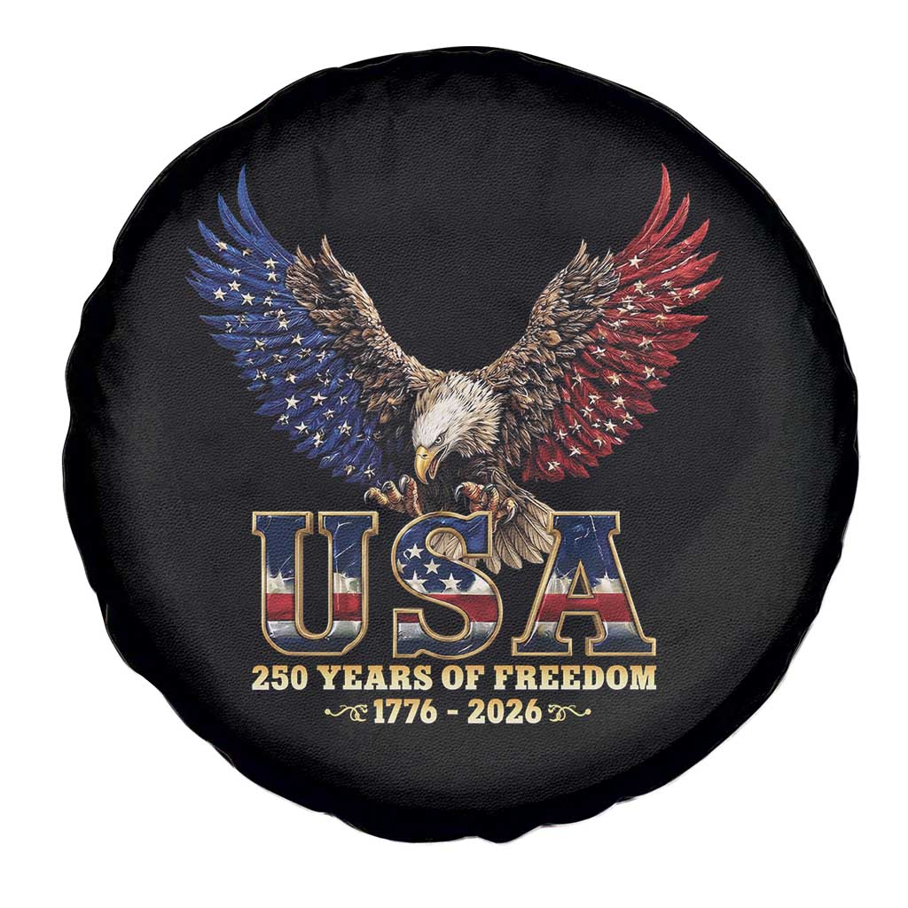 250 Years USA Majestic Bald Eagle Spare Tire Cover American Flag Wings Patriotic Semiquincentennial 250th Anniversary TS02 Print Your Wear