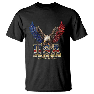250 Years USA Majestic Bald Eagle T Shirt American Flag Wings Patriotic Semiquincentennial 250th Anniversary TS02 Black Print Your Wear