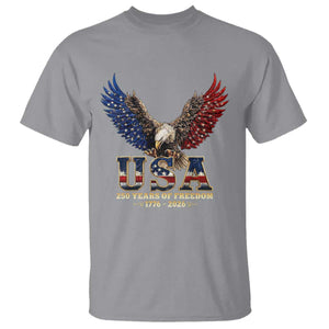 250 Years USA Majestic Bald Eagle T Shirt American Flag Wings Patriotic Semiquincentennial 250th Anniversary TS02 Sport Gray Print Your Wear