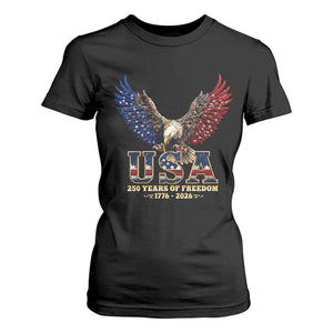 250 Years USA Majestic Bald Eagle T Shirt For Women American Flag Wings Patriotic Semiquincentennial 250th Anniversary TS02 Black Print Your Wear