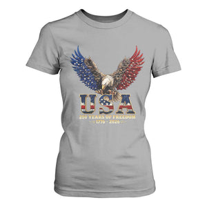250 Years USA Majestic Bald Eagle T Shirt For Women American Flag Wings Patriotic Semiquincentennial 250th Anniversary TS02 Sport Gray Print Your Wear