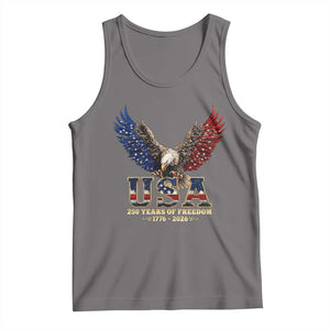 250 Years USA Majestic Bald Eagle Tank Top American Flag Wings Patriotic Semiquincentennial 250th Anniversary TS02 Deep Heather Print Your Wear