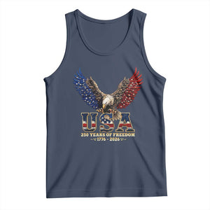 250 Years USA Majestic Bald Eagle Tank Top American Flag Wings Patriotic Semiquincentennial 250th Anniversary TS02 Navy Print Your Wear