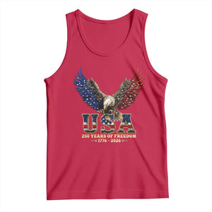 250 Years USA Majestic Bald Eagle Tank Top American Flag Wings Patriotic Semiquincentennial 250th Anniversary TS02 Red Print Your Wear