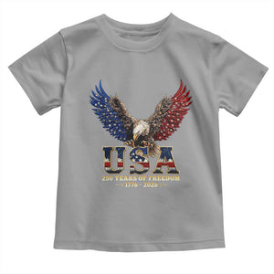 250 Years USA Majestic Bald Eagle Toddler T Shirt American Flag Wings Patriotic Semiquincentennial 250th Anniversary TS02 Sport Gray Print Your Wear