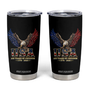 250 Years USA Majestic Bald Eagle Tumbler Cup American Flag Wings Patriotic Semiquincentennial 250th Anniversary TS02 Black Print Your Wear