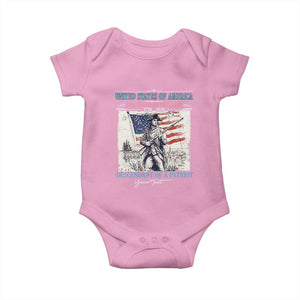 Custom Name Descendant of a Patriot USA 250 Years of Freedom Personalized Baby Onesie 1776-2026 Revolutionary War Heritage TS02 Light Pink Print Your Wear