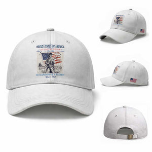Custom Name Descendant of a Patriot USA 250 Years of Freedom Personalized Baseball Cap 1776-2026 Revolutionary War Heritage TS02 Baseball Cap Universal Fit White Print Your Wear