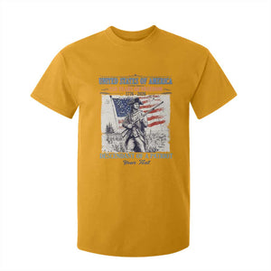 Custom Name Descendant of a Patriot USA 250 Years of Freedom Personalized T Shirt For Kid 1776-2026 Revolutionary War Heritage TS02 Gold Print Your Wear