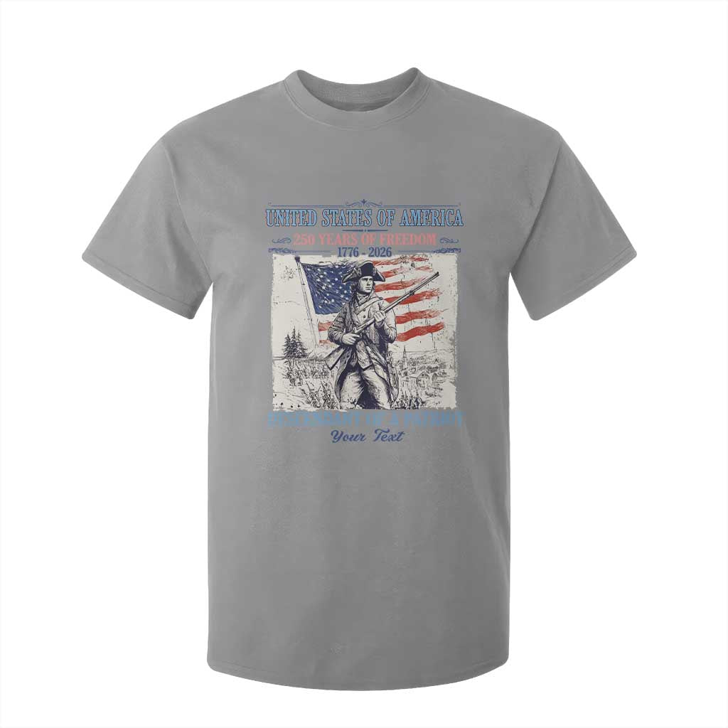 Custom Name Descendant of a Patriot USA 250 Years of Freedom Personalized T Shirt For Kid 1776-2026 Revolutionary War Heritage TS02 Sport Gray Print Your Wear